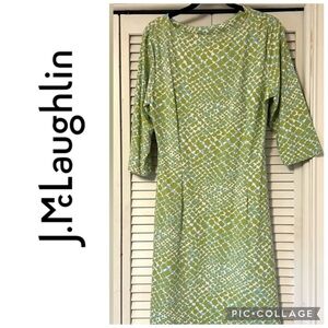 J. McLaughlin Green Patterned Women's Dress XL